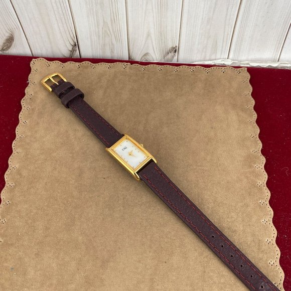 Vintage Gold Movado Esquire Small Swiss Tank Watch